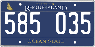 RI license plate 585035