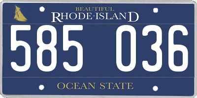 RI license plate 585036