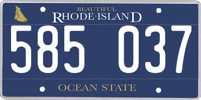 RI license plate 585037