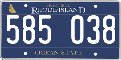 RI license plate 585038