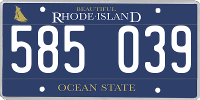 RI license plate 585039
