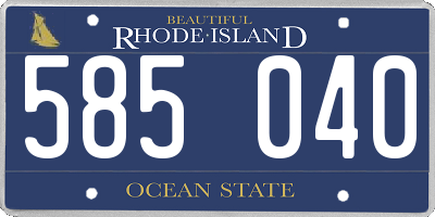 RI license plate 585040