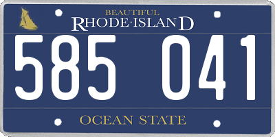 RI license plate 585041