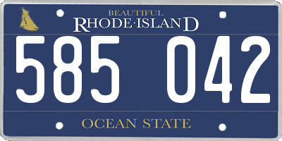 RI license plate 585042