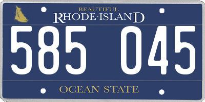 RI license plate 585045