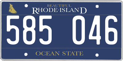 RI license plate 585046
