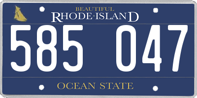 RI license plate 585047