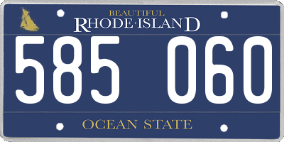RI license plate 585060