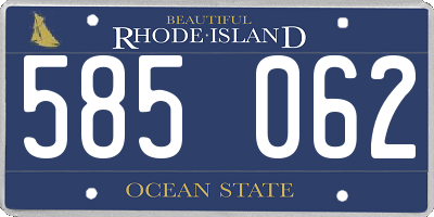 RI license plate 585062