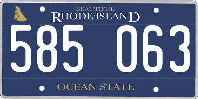 RI license plate 585063