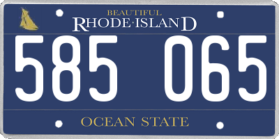 RI license plate 585065