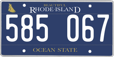 RI license plate 585067