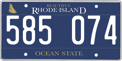 RI license plate 585074