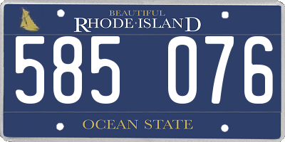 RI license plate 585076