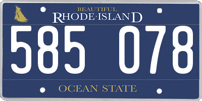 RI license plate 585078