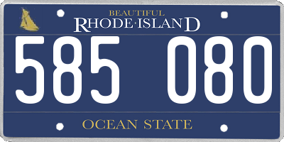 RI license plate 585080