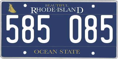 RI license plate 585085