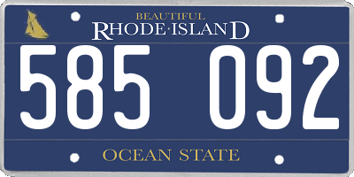 RI license plate 585092