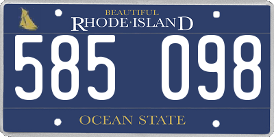 RI license plate 585098
