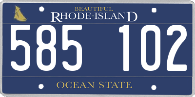 RI license plate 585102