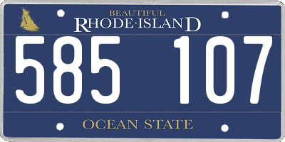 RI license plate 585107