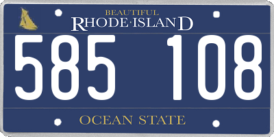 RI license plate 585108