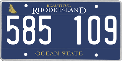 RI license plate 585109