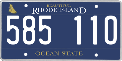RI license plate 585110
