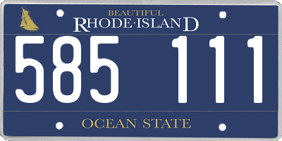 RI license plate 585111