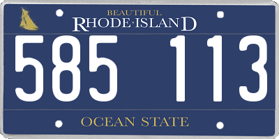 RI license plate 585113