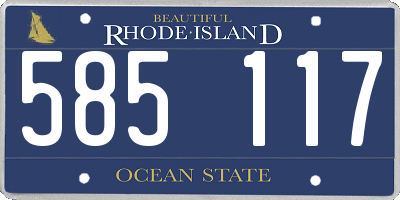 RI license plate 585117