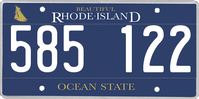 RI license plate 585122