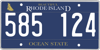 RI license plate 585124
