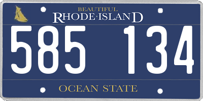 RI license plate 585134
