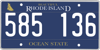 RI license plate 585136
