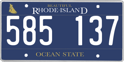 RI license plate 585137