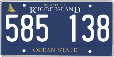 RI license plate 585138