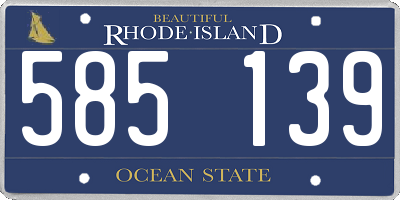 RI license plate 585139