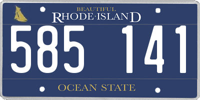 RI license plate 585141
