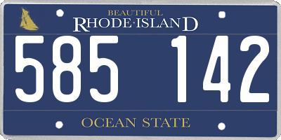 RI license plate 585142