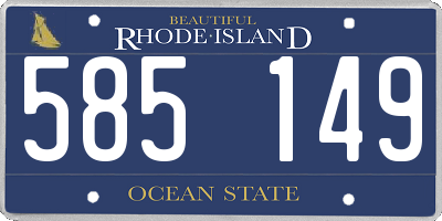 RI license plate 585149