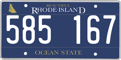 RI license plate 585167