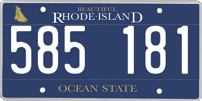 RI license plate 585181