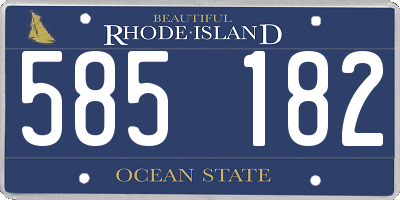 RI license plate 585182