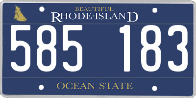 RI license plate 585183