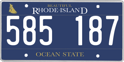 RI license plate 585187