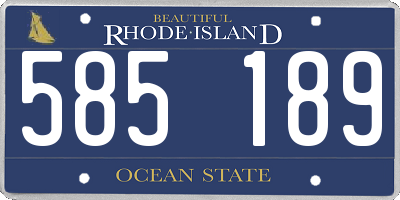 RI license plate 585189