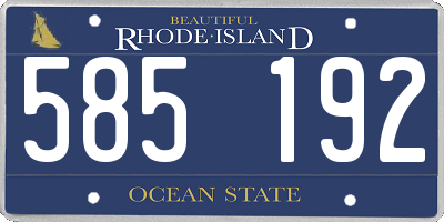 RI license plate 585192