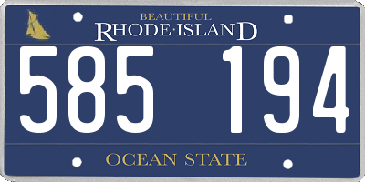 RI license plate 585194