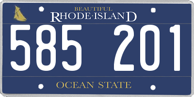 RI license plate 585201